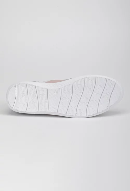 Pantofi albi cu nuante din piele naturala cu siret