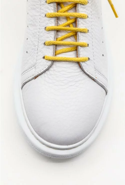 Pantofi albi din piele naturala cu detaliu snake print