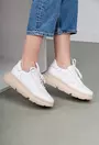 Pantofi albi realizati din piele naturala cu siret