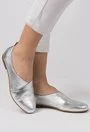Pantofi argintii din piele naturala Ava