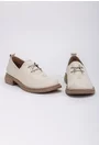 Pantofi bej stil Oxford realizati din piele