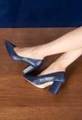 Pantofi bleumarin din piele naturala Masha