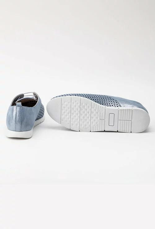 Pantofi blue cu inseratii sclipitoare din piele naturala Nini