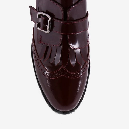 Pantofi burgundy din piele naturala Etienne