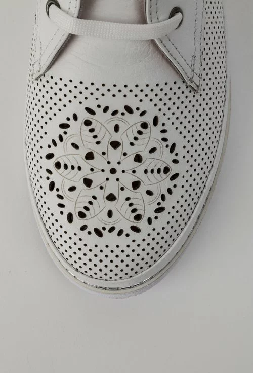 Pantofi casual albi din piele naturala Atena
