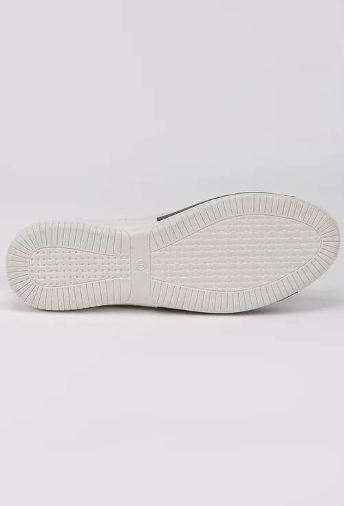 Pantofi casual albi din piele naturala cu talpa flexibila