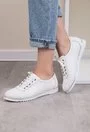Pantofi casual albi din piele naturala Perla