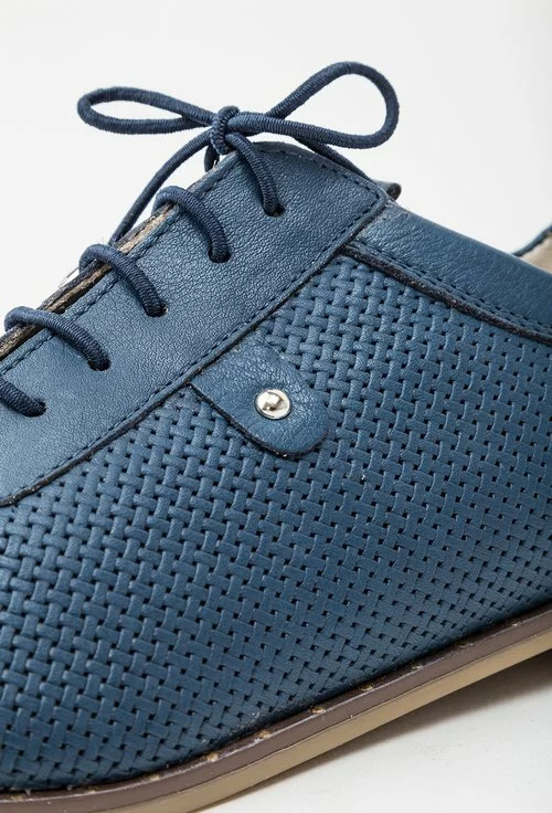Pantofi casual bleumarin din piele naturala Ignacia