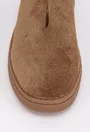 Pantofi casual cu model despicat maro din piele intoarsa