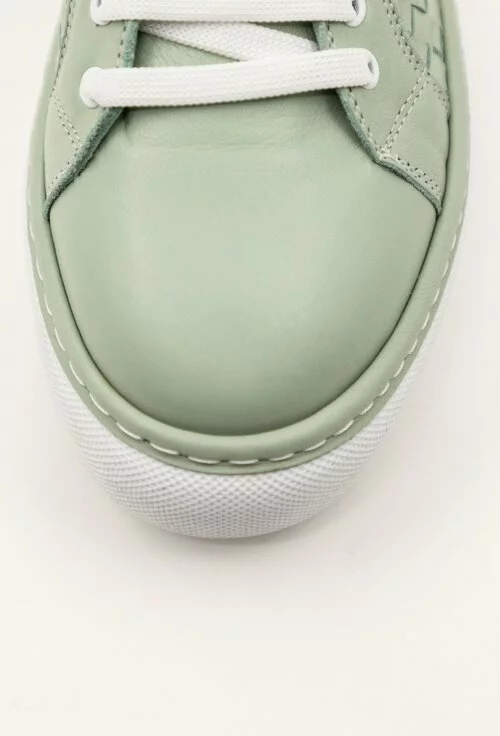 Pantofi casual din piele naturala verde deschis