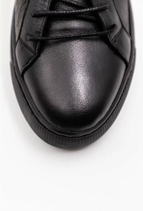 Pantofi casual negri din piele naturala