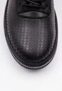 Pantofi casual negri din piele naturala texturata