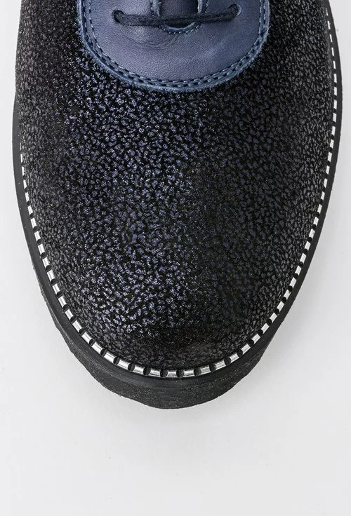 Pantofi casual bleumarin metalizat din piele naturala Briana