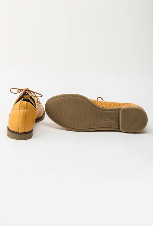 Pantofi casual nuanta galben mustar din piele naturala Ignacia