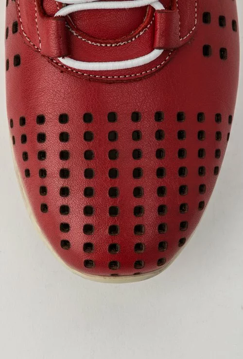Pantofi casual perforati rosii din piele naturala Luke