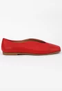 Pantofi casual rosii din piele cu detaliu decupat