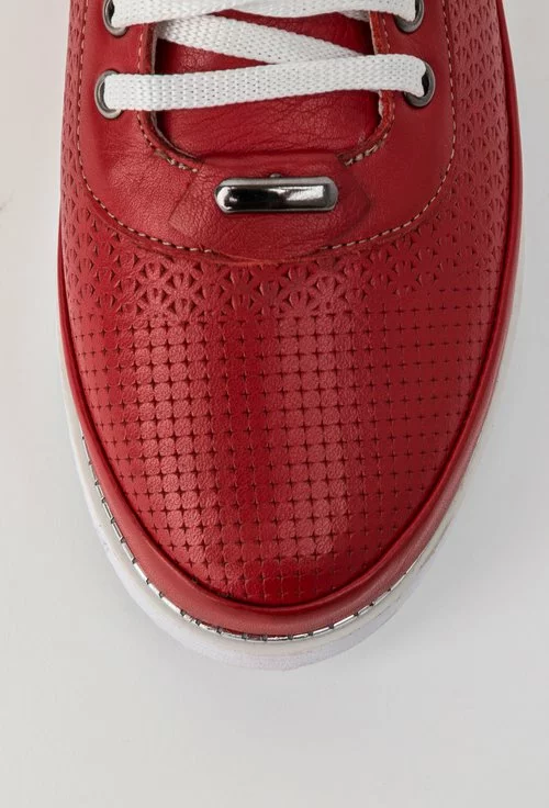 Pantofi casual rosii din piele naturala Elixir