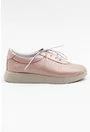 Pantofi casual roz pudra din piele naturala cu design perforat