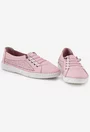 Pantofi dama casual roz din piele perforata pe laterale