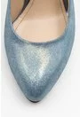 Pantofi din piele naturala bleu cu insertii sclipitoare