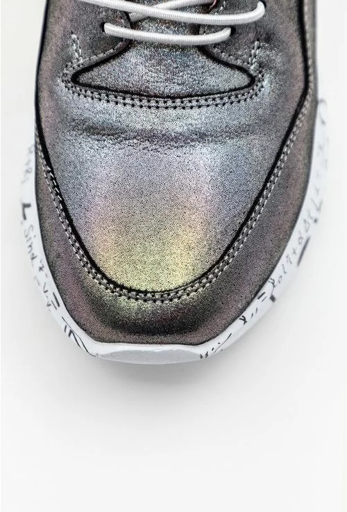 Contemporary chaos sample Pantofi din piele naturala cu efect holografic - Dasha.ro