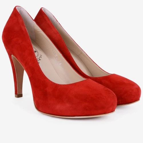Pantofi din piele naturala rosii Louisa