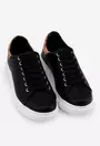 Pantofi din piele naturala neagra cu siret
