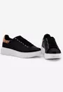 Pantofi din piele naturala neagra cu siret