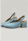 Pantofi din piele naturala nuanta albastru deschis