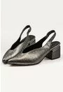 Pantofi din piele naturala nuanta gri metalizat