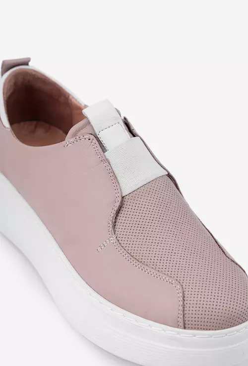 Pantofi din piele naturala taupe