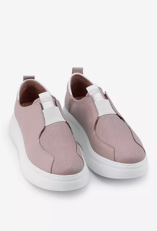Pantofi din piele naturala taupe