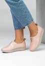 Pantofi din piele nuanta roz cu talpic buretat