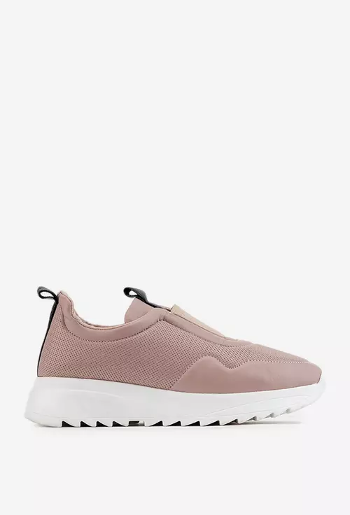 Pantofi din piele taupe cu detalii negre