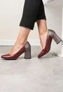Pantofi grena din piele naturala Iarina