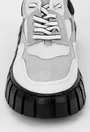 Pantofi gri cu alb si negru din piele