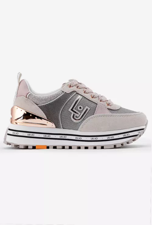 Pantofi LiuJo bej cu argintiu si roz