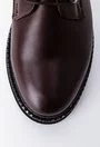 Pantofi maro brun din piele cu detaliu cu fermoar