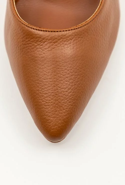 Pantofi maro din piele naturala box