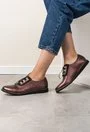 Pantofi maro roscat metalizat din piele naturala Rammy
