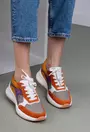 Pantofi multicolori din piele intoarsa si box