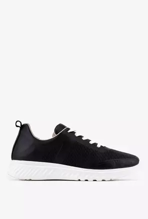 Pantofi negri din piele cu siret