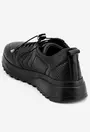 Pantofi negri din piele cu siret elastic