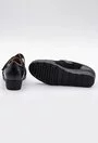Pantofi negri din piele cu sistem inchidere velcro