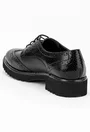 Pantofi negri din piele naturala cu siret