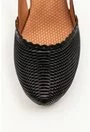 Pantofi negri din piele naturala cu toc gros