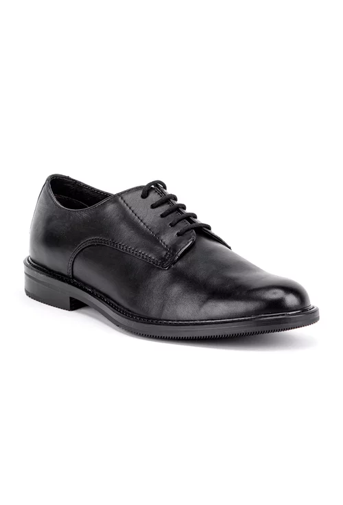 Pantofi negri din piele tip Oxford