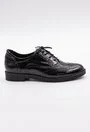 Pantofi negri tip Oxford din piele naturala lacuita