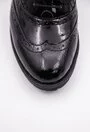 Pantofi negri tip Oxford din piele naturala lacuita