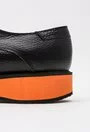Pantofi negru cu portocaliu din piele naturala Lara